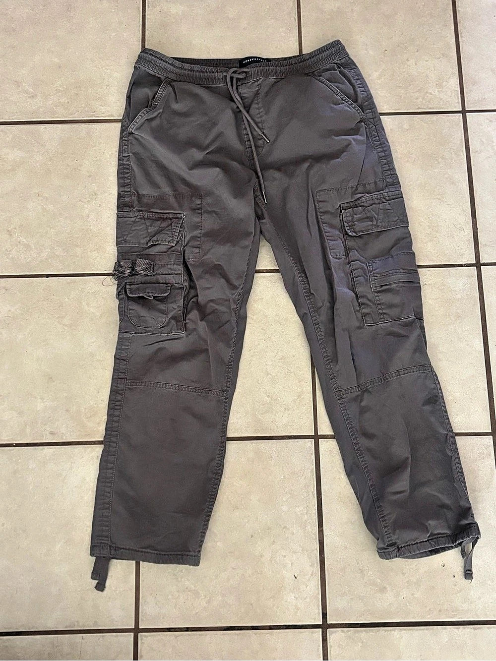 Aeropostale Baggy Utility Pant Men's Cargo Pants Medium Gray